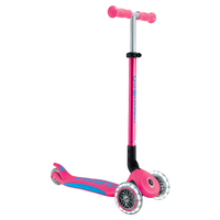 Globber PRIMO FOLD PLUS LIGHTS  Scooter V2 - Fuchsia Pink / Sky Blue 